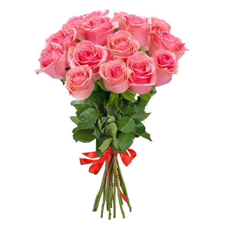 Букет из 15 розовых роз Премиум 100 см