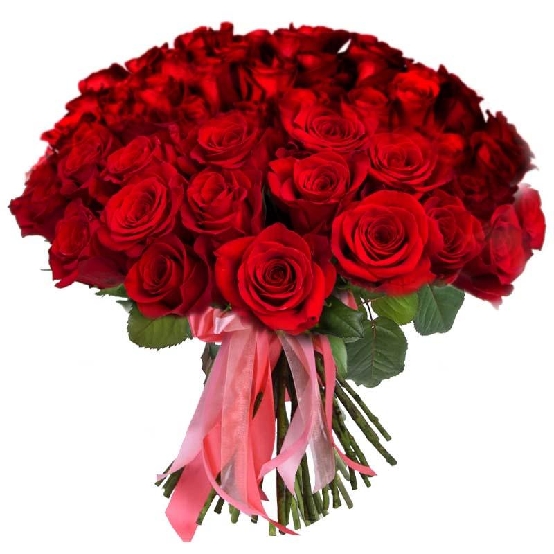 Букет из 51 красной розы Премиум 100 см